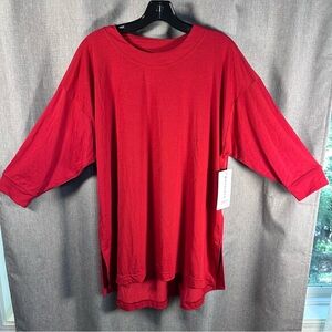NEW Athleta Tranquility Top 3/4 Sleeve Tunic Oversized Fit Sz Medium
